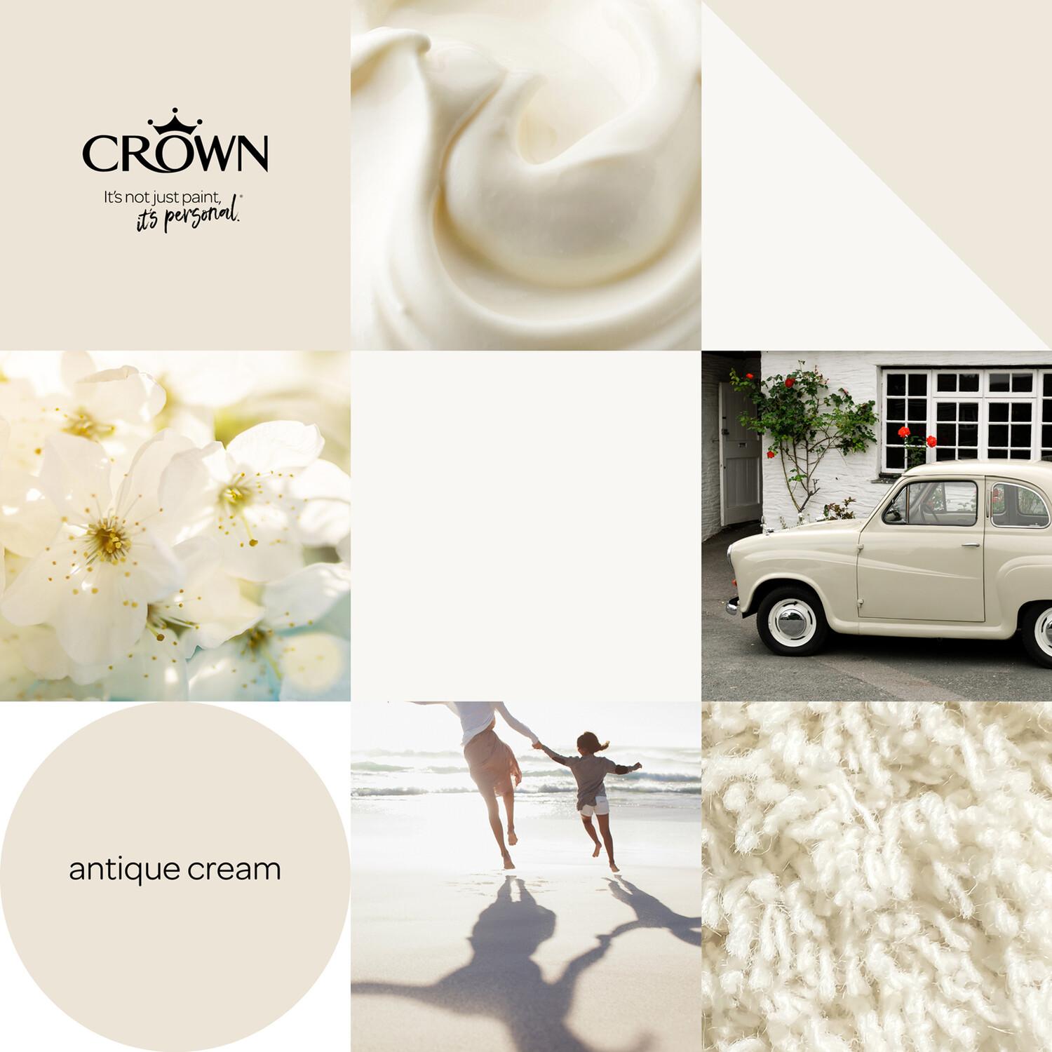Crown Walls & Ceilings Antique Cream Mid Sheen Emulsion Paint 2.5L Image 7