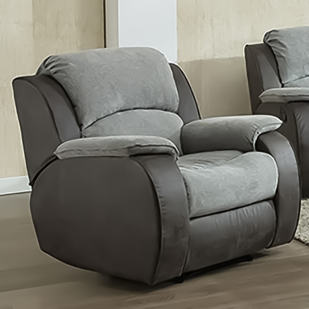 New Charleston Grey Fabric Manual Recliner Chair Image 1