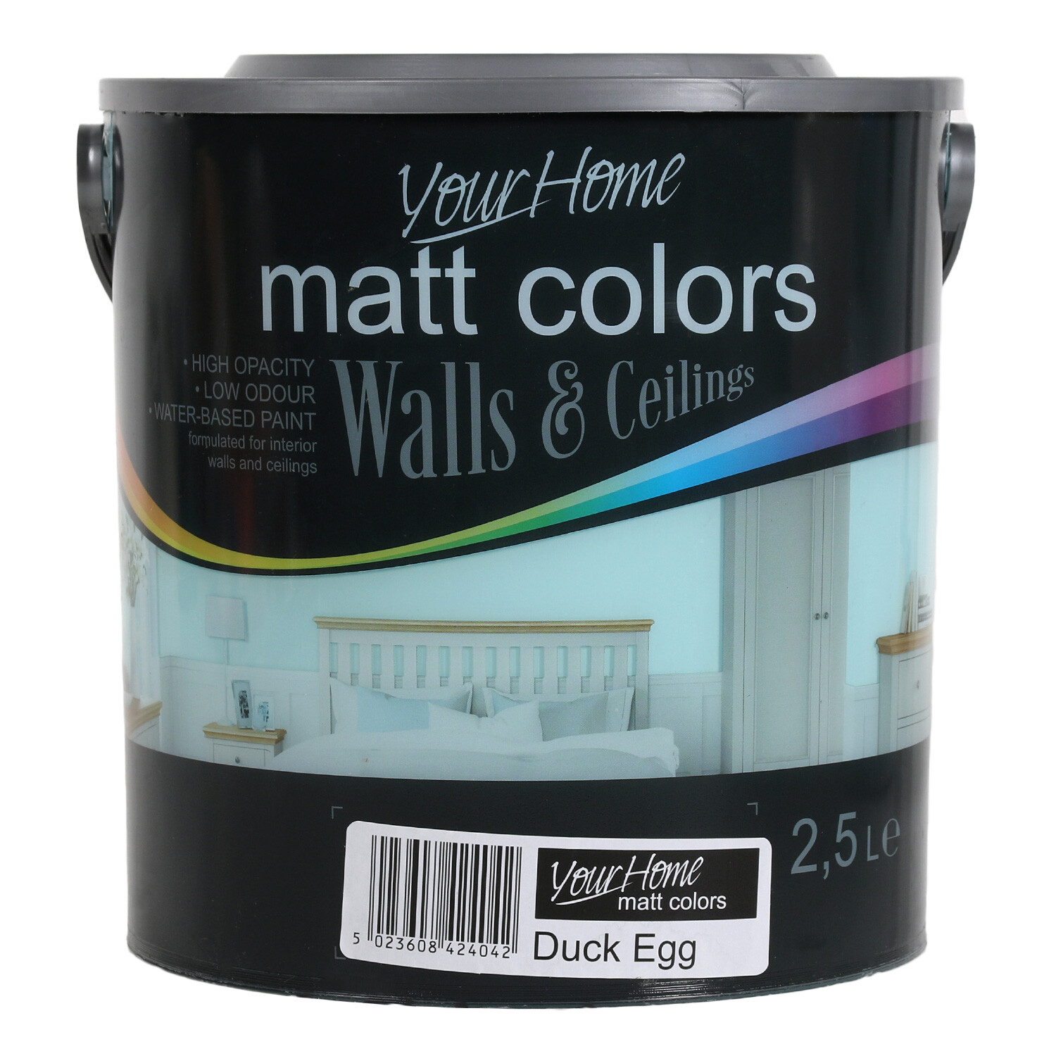 Your Home Walls and Ceilings Duck Egg Matt Emulsion Paint 2.5L Image 1
