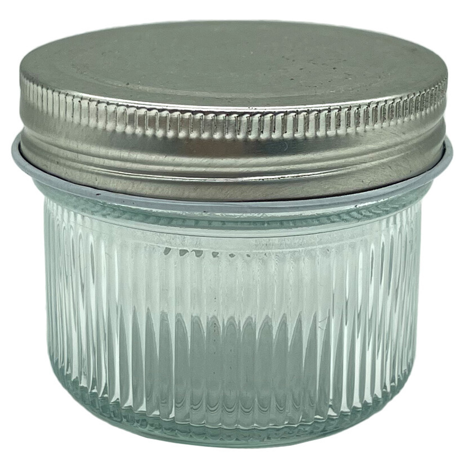 Ribbed Glass Jar - Clear / Small Image
