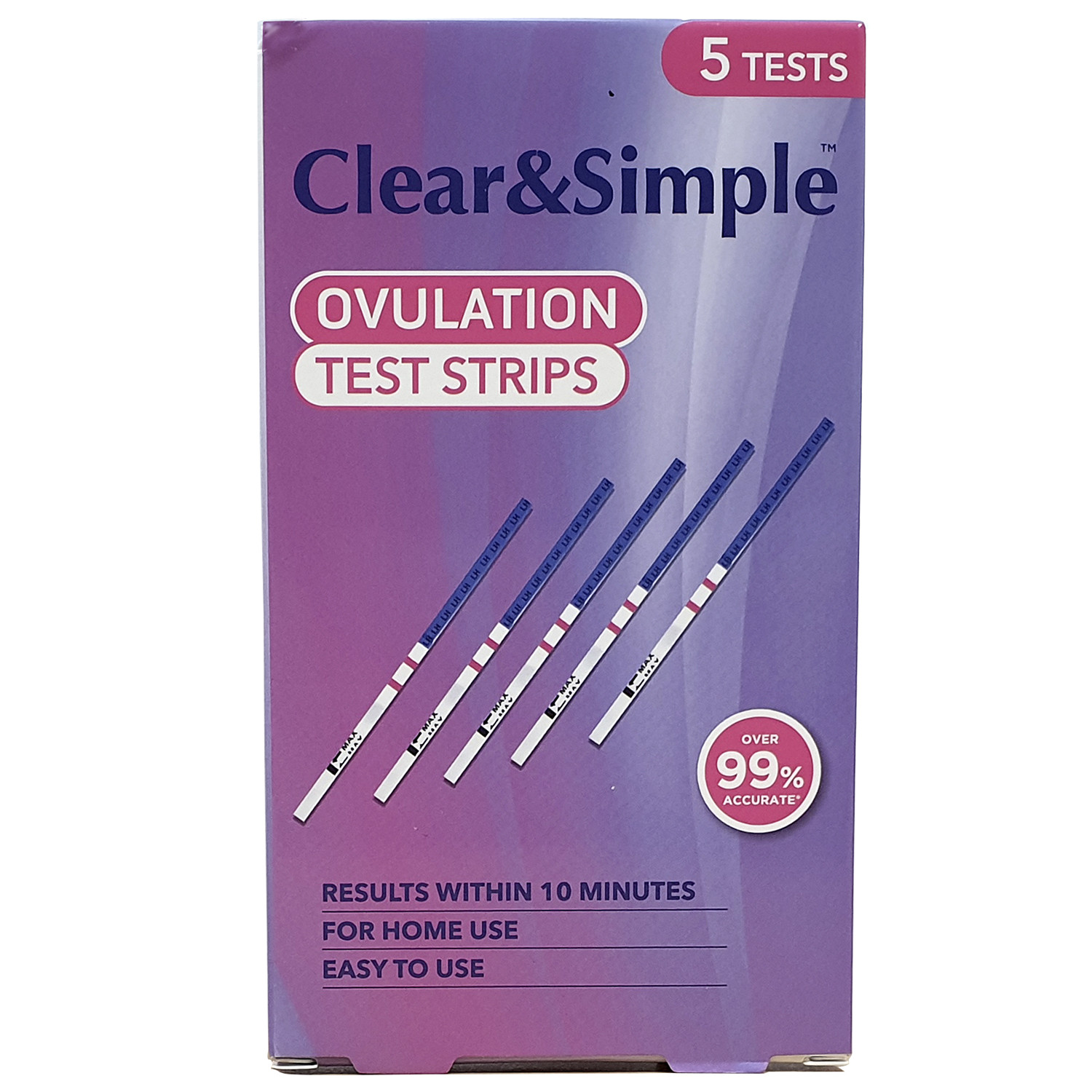 Pack of 5 Clear & Simple Ovulation Test Strips Image
