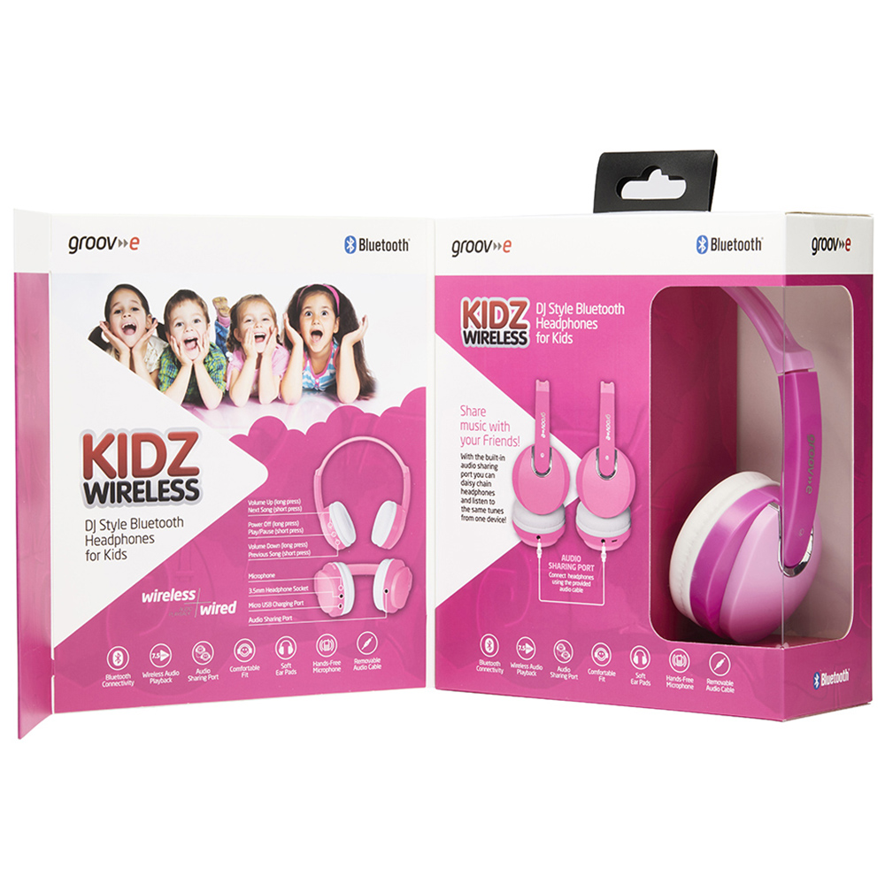 Groov-e Kidz Pink Bluetooth Headphone Image 7