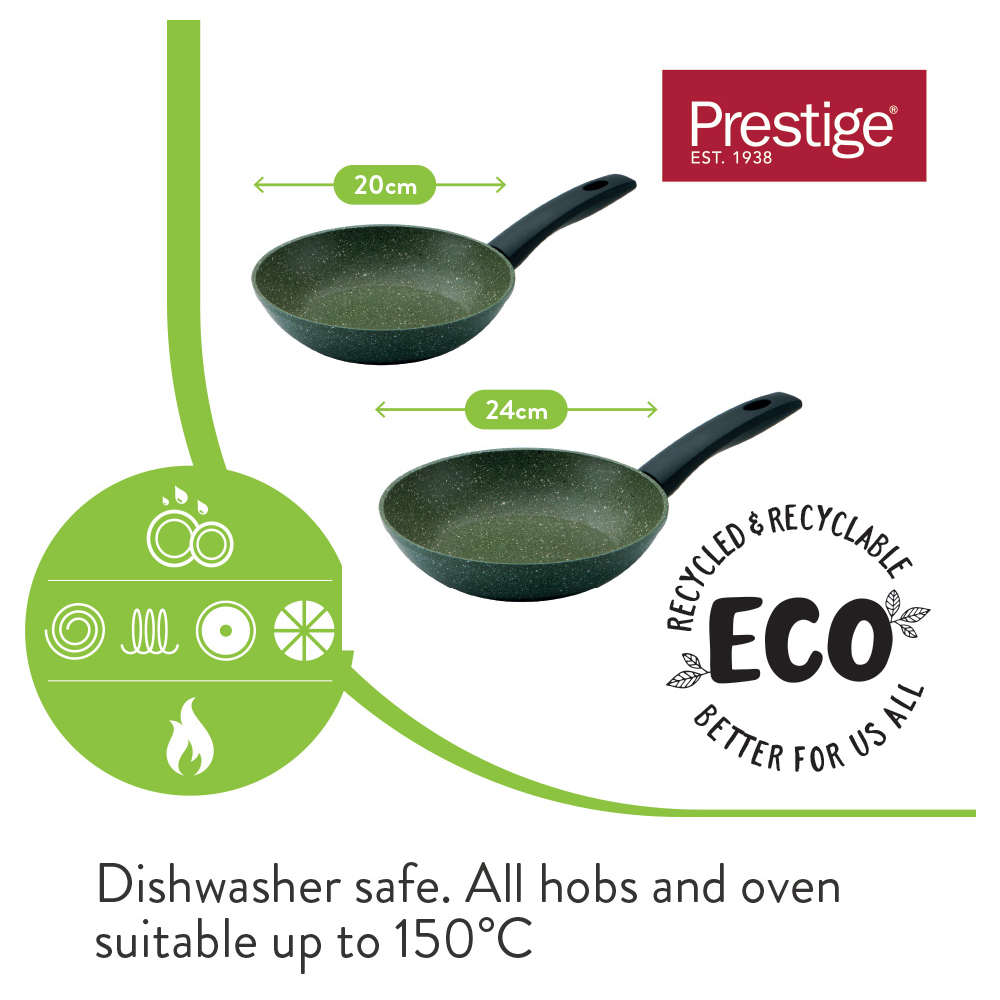 Prestige Eco 2 Piece Green Frying Pan Set Image 6
