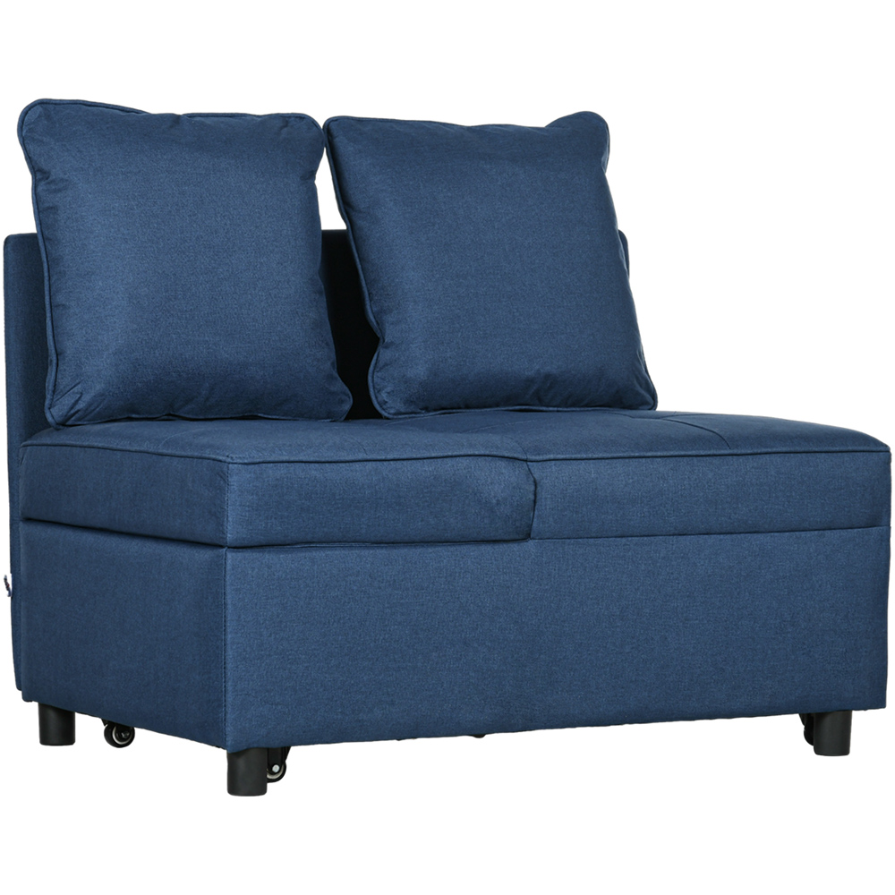 Portland Blue Single Sleeper Recliner Sofa Bed Image 2