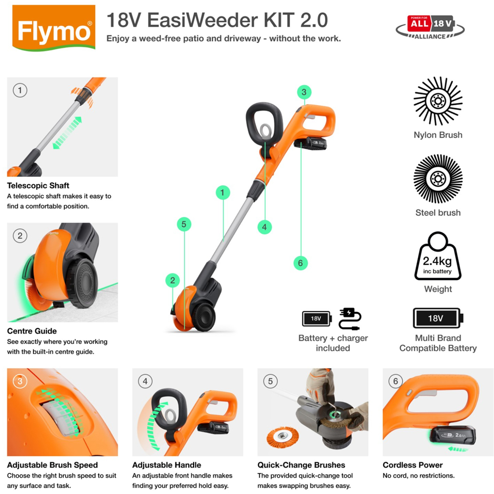Flymo 970720301 18V EasiWeeder Kit 2.0 Image 9