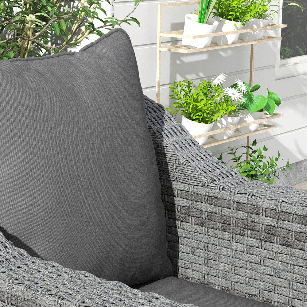 Outsunny Charcoal Grey Seat and Back Cushion Set Image 3