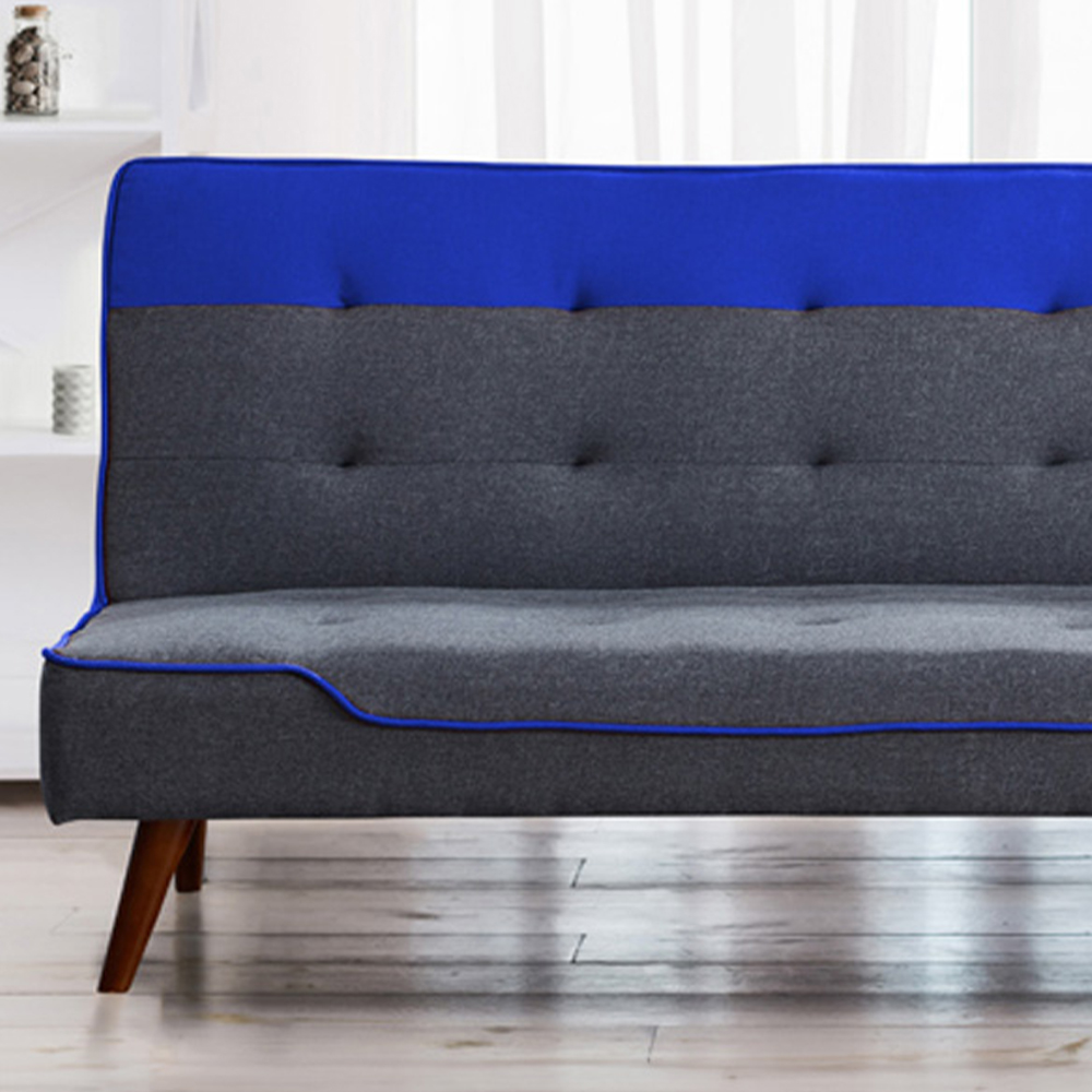 Brooklyn Double Sleeper Blue Fabric Sofa Bed Image 2