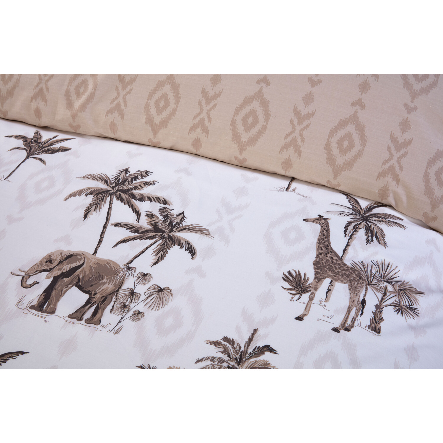 Nahara Duvet Cover and Pillowcase Set - Natural / Double Image 4