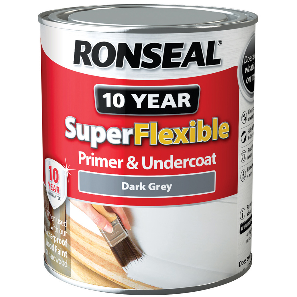 Ronseal Super Flexible Dark Grey Primer and Undercoat 750ml Image 2