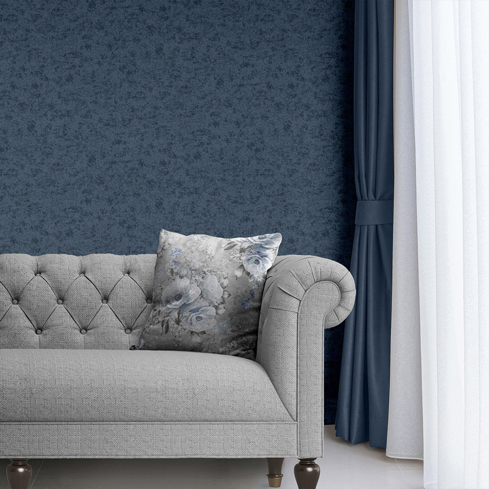 Muriva Darcy James Bettany Blue Textured Wallpaper Image 3