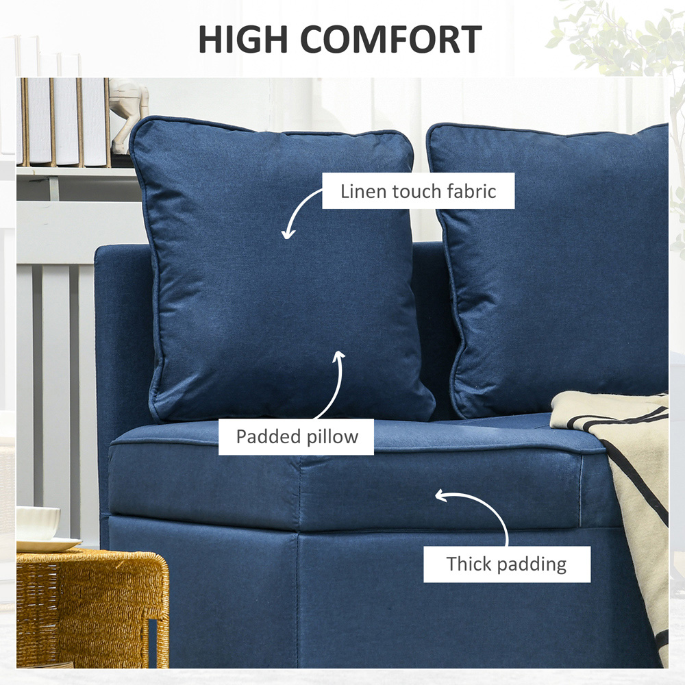 Portland Blue Single Sleeper Recliner Sofa Bed Image 7