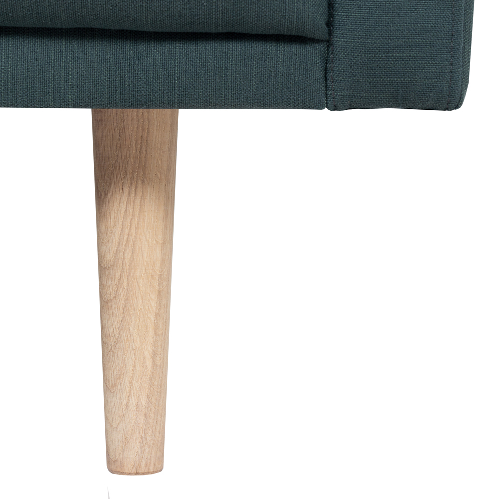 Florence Larvik 3 Seater Dark Green LH Chaiselongue Sofa with Oak Legs Image 7