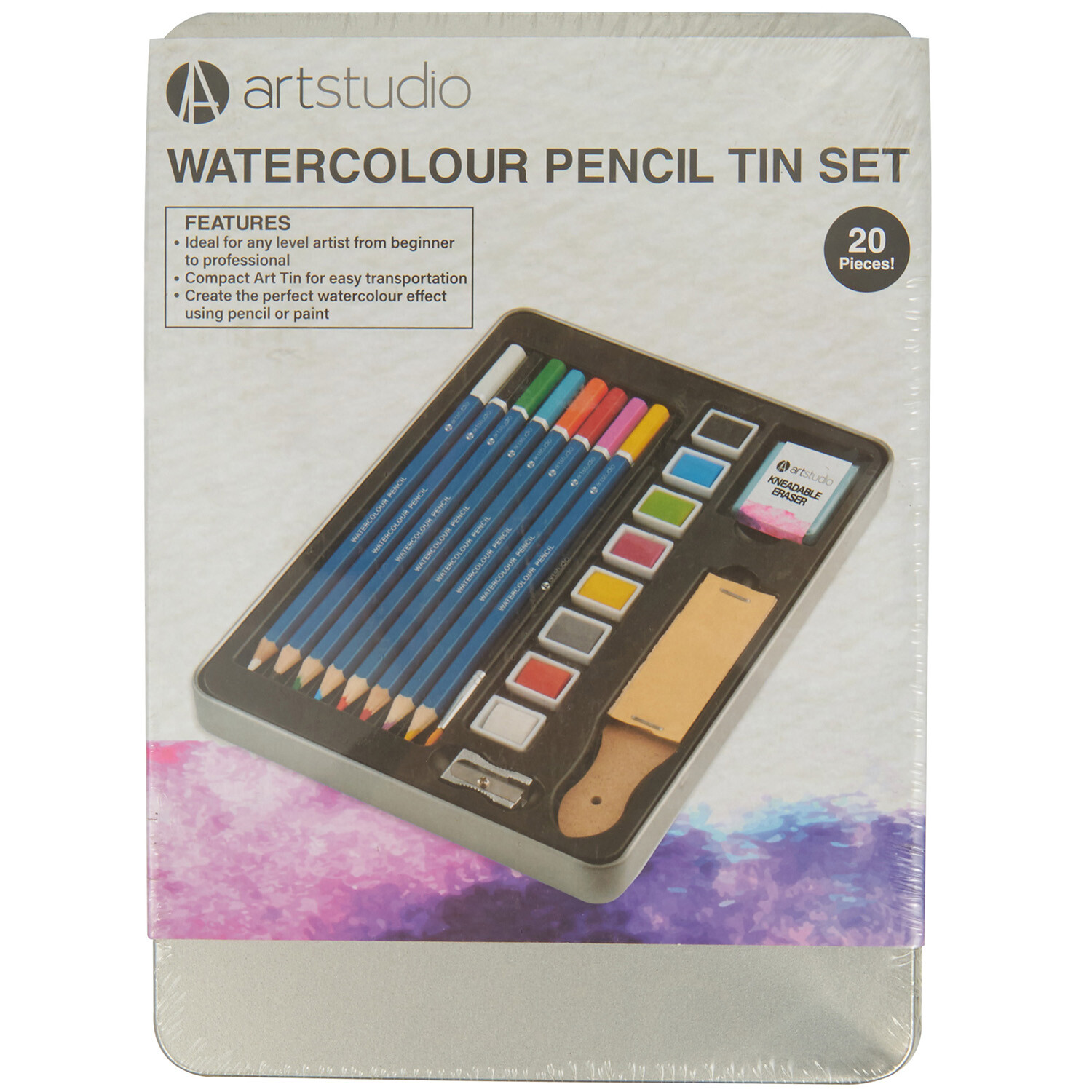 Art Studio Watercolour Pencil Tin Set Image 1