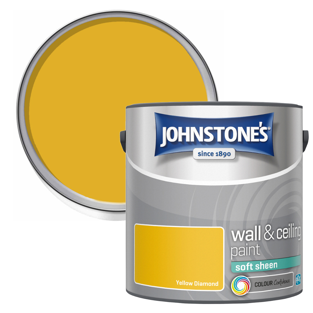 Johnstones Soft Sheen Emulsion Paint - Yellow Diamond / 2.5l Image 1