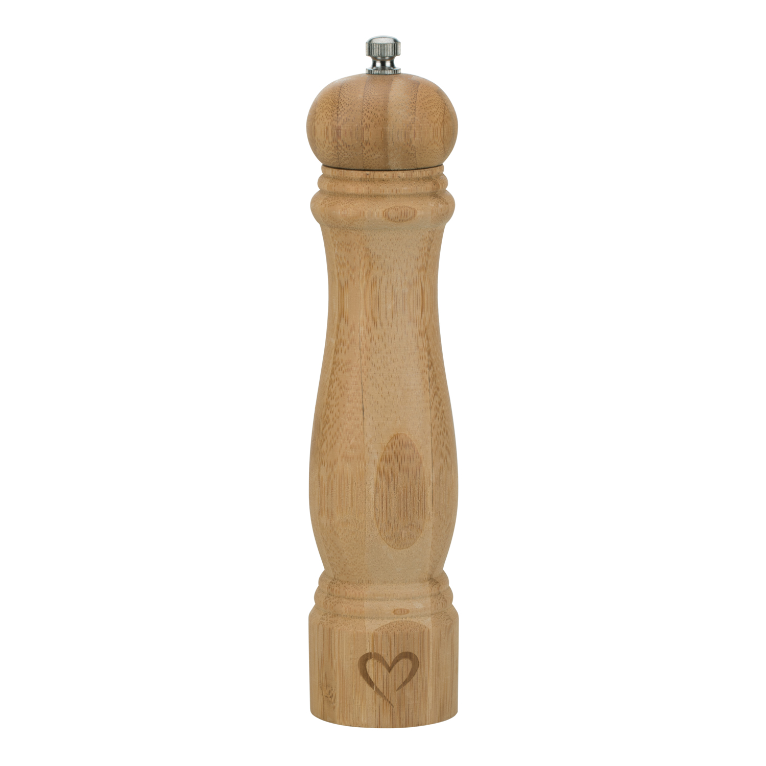 Bamboo Salt and Pepper Mill with Heart - 22cm Image