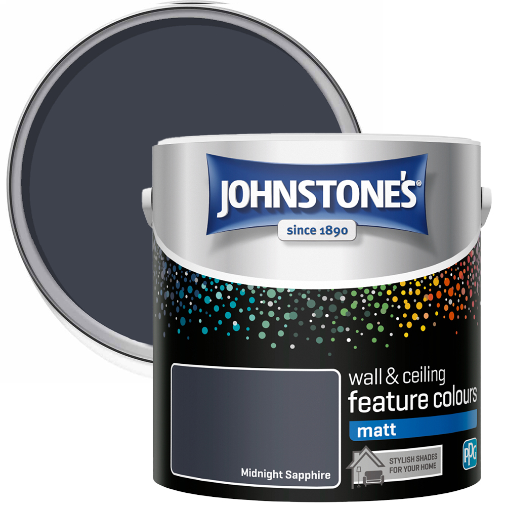 Johnstone's Feature Colours Walls & Ceilings Midnight Sapphire Matt Paint 1.25L Image 1