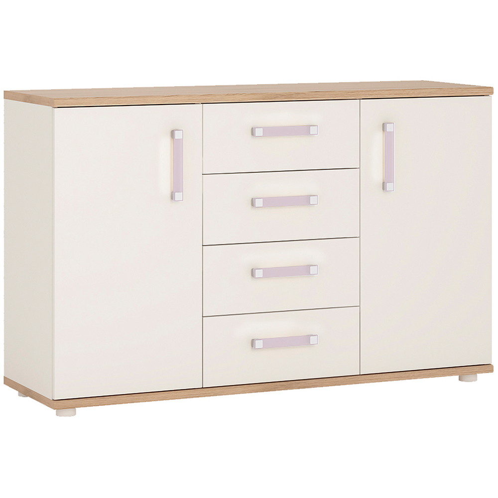 Florence 4KIDS 2 Door 4 Drawer Sideboard with Lilac Handles Image 2
