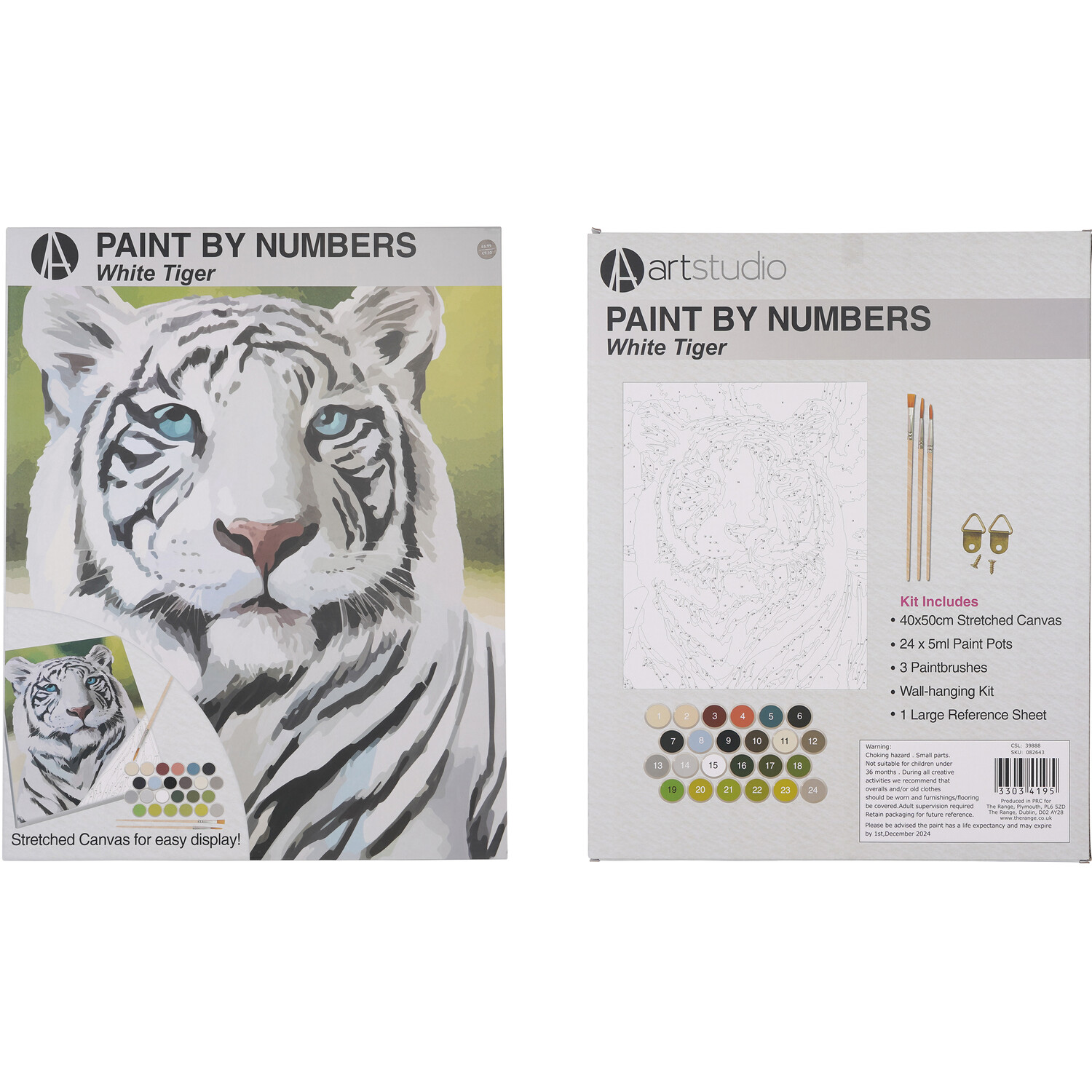 Paint by Numbers Lion or White Tiger Image 2
