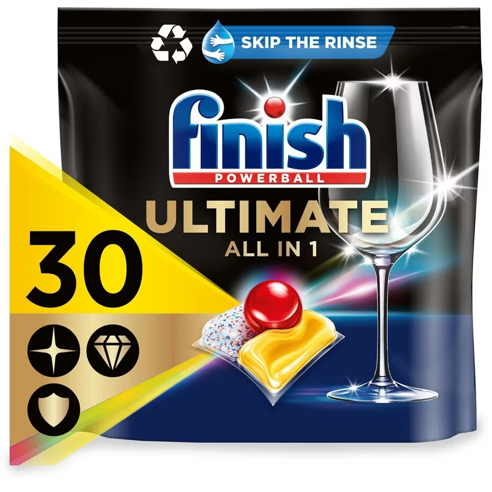 Pack of 30 Finish Ultimate Dishwasher Tabs - Lemon Image
