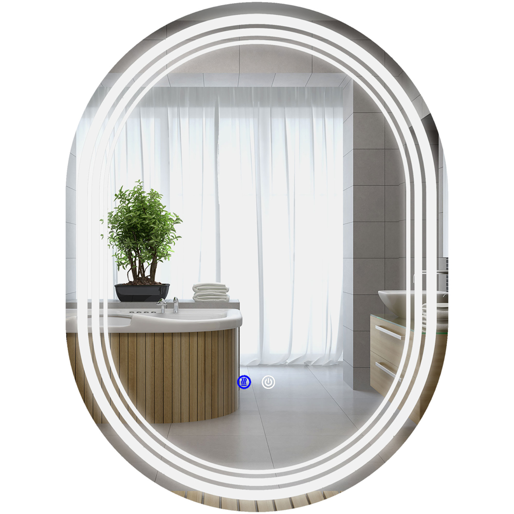 Portland Oval LED Bathroom Mirror 70 x 50cm Image 1