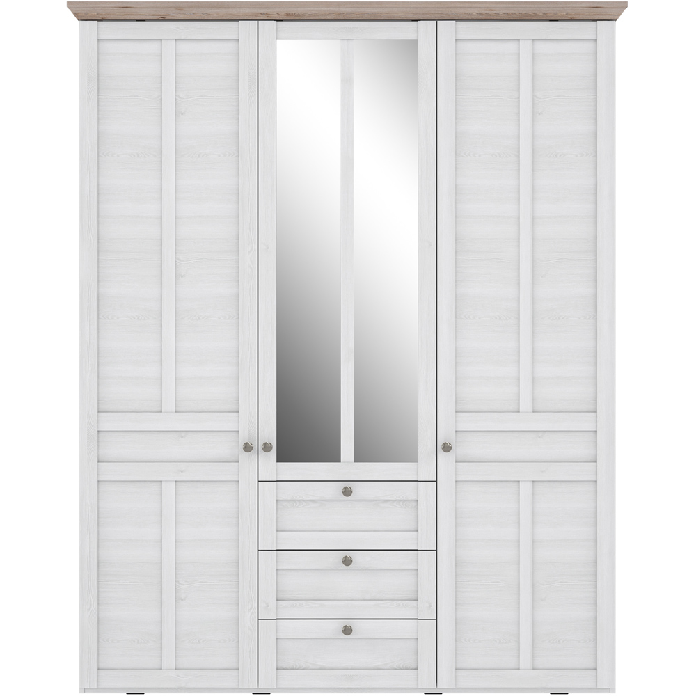 Florence Illopa 3 Door 3 Drawer Nelson and Snowy Oak Wardrobe Image 2