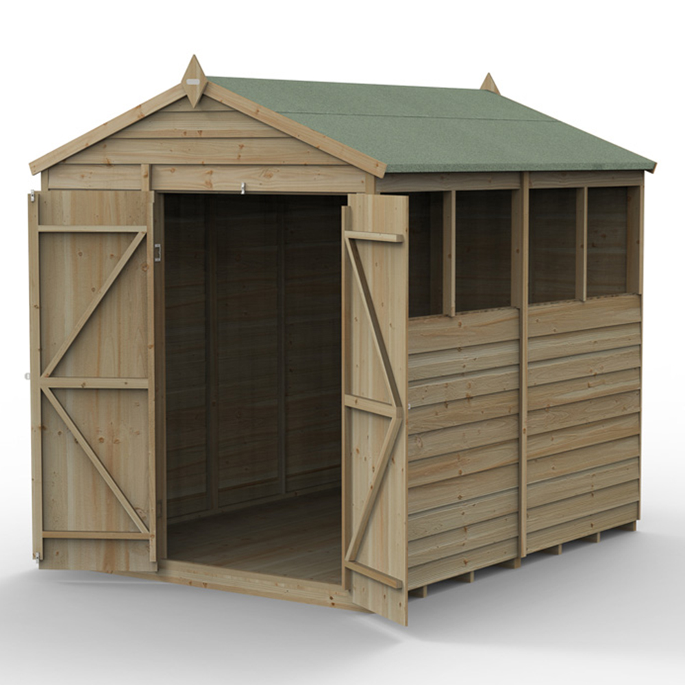 Forest Garden 4LIFE 6 x 8ft Double Door Apex Shed Image 3