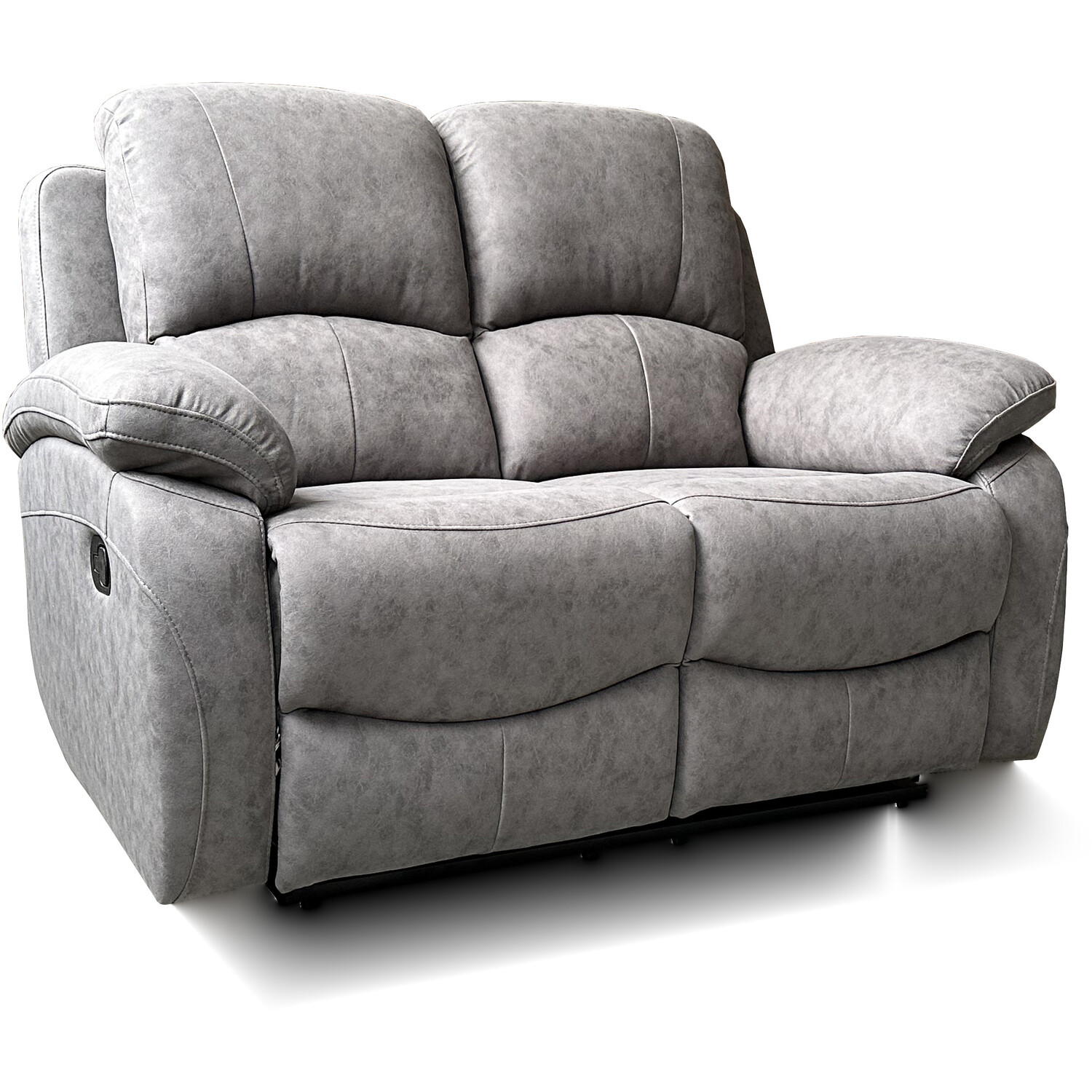 Milano 2 Seater Charcoal Fabric Manual Recliner Sofa Image 2