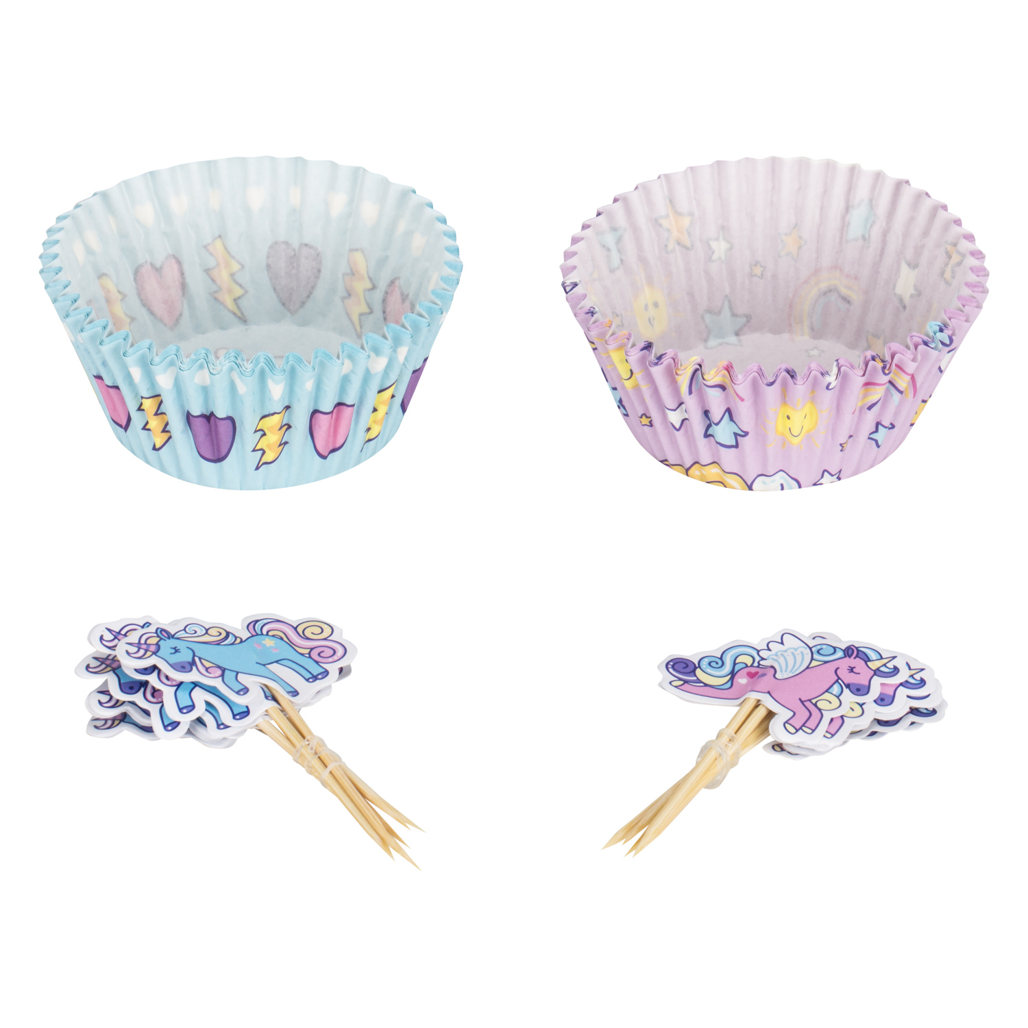 Unicorn Cupcake Cases and Toppers Image 2