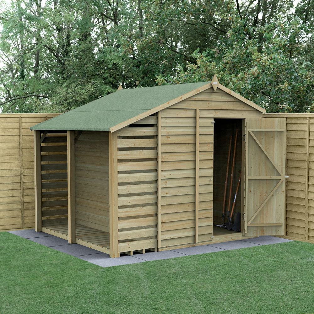 Forest Garden 4LIFE 6 x 8ft Single Door Lean To Apex Shed Image 2