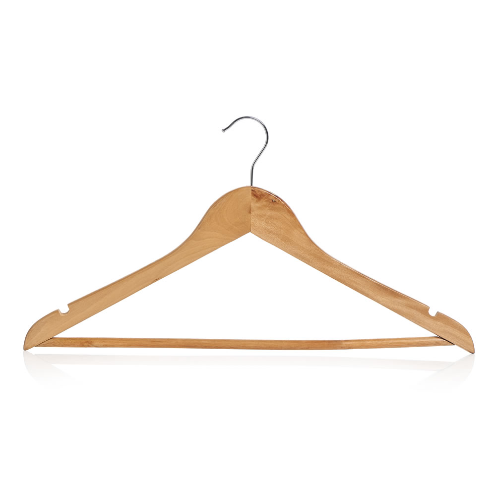 Wilko Wooden Coat Hangers 5 pack Image