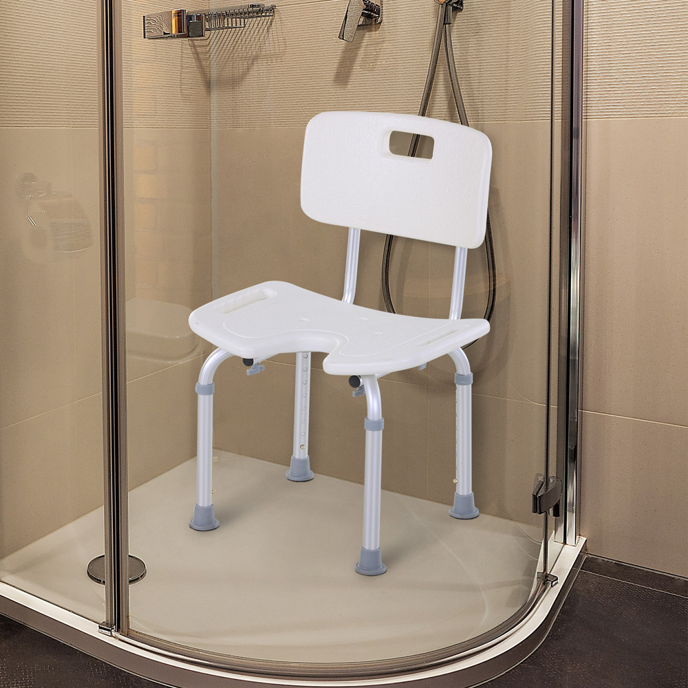 Portland Height Adjustable Aluminium Shower U Shaped Chair Image 5
