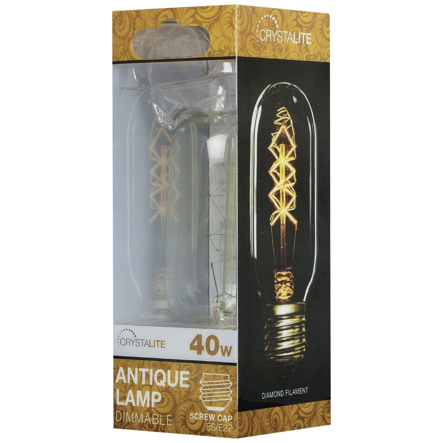ES Antique Lamp Diamond Filament Dimmable Bulb - Warm White Image 1