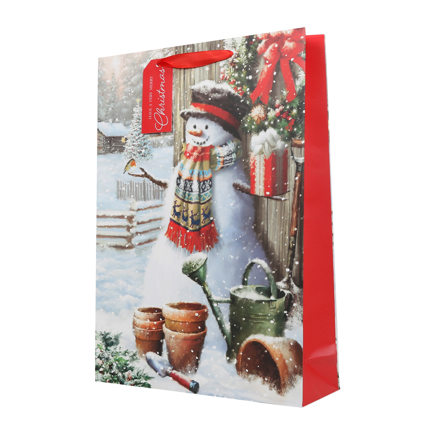 Snowman/Robin Gift Bag - XL Image 2