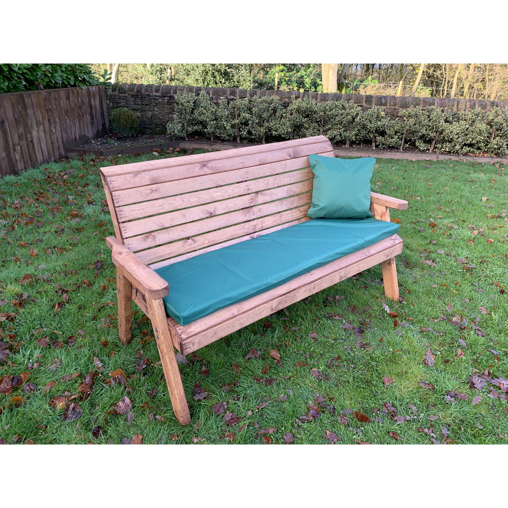 Charles Taylor 3 Seater Winchester Bench with Green Cushions Image 6
