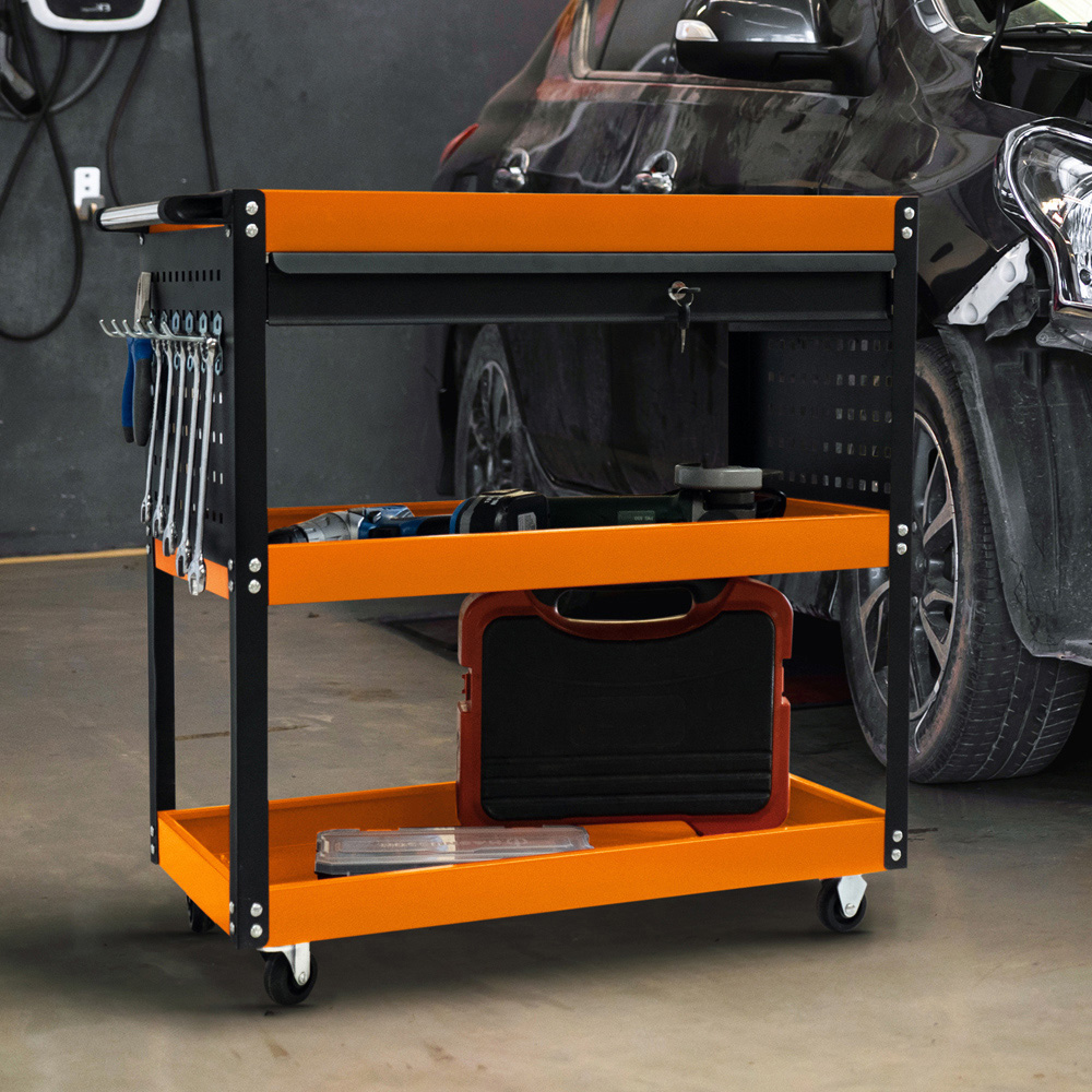 T-Mech Orange Storage Tool Trolley Image 5