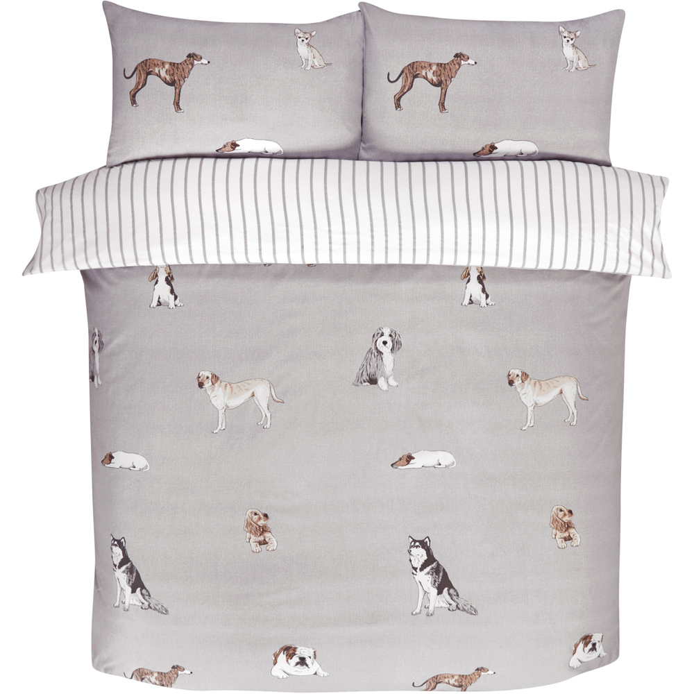Rapport Home Paws and Tails Double Grey Duvet Set Image 2