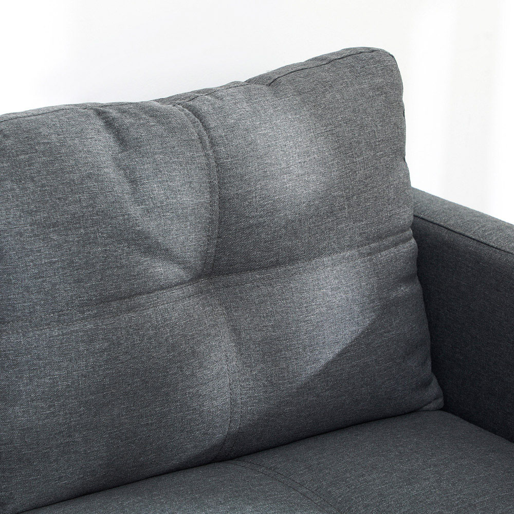 Portland 2 Seater Dark Grey Linen Fabric Loveseat Sofa Image 3