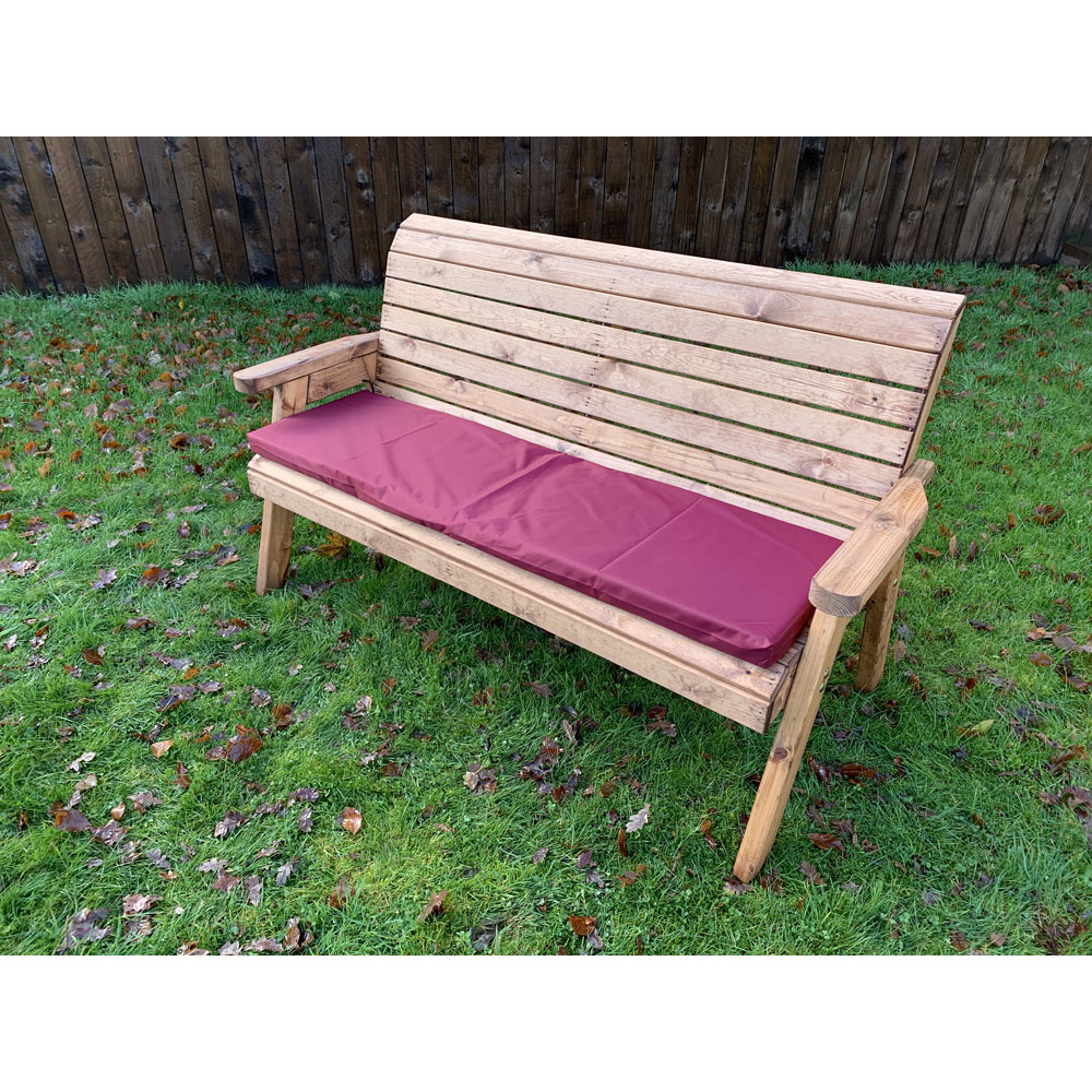 Charles Taylor 3 Seater Winchester Bench with Red Cushions Image 4