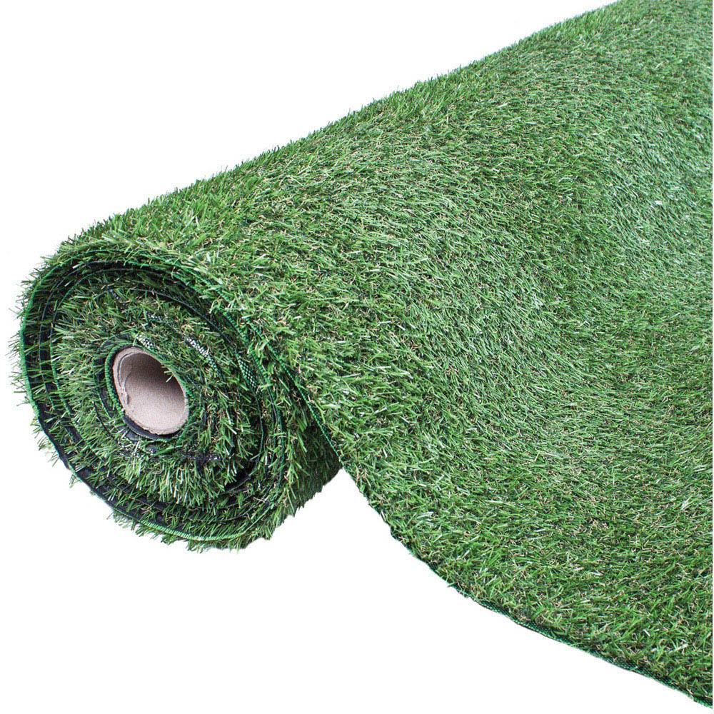 GardenKraft 20mm 4m x 1m Dark Green Artificial Grass Image 1