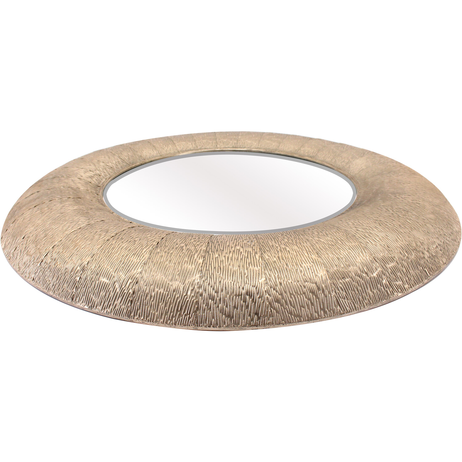Azaria Metallic Round Ripple Mirror - Gold Image 3