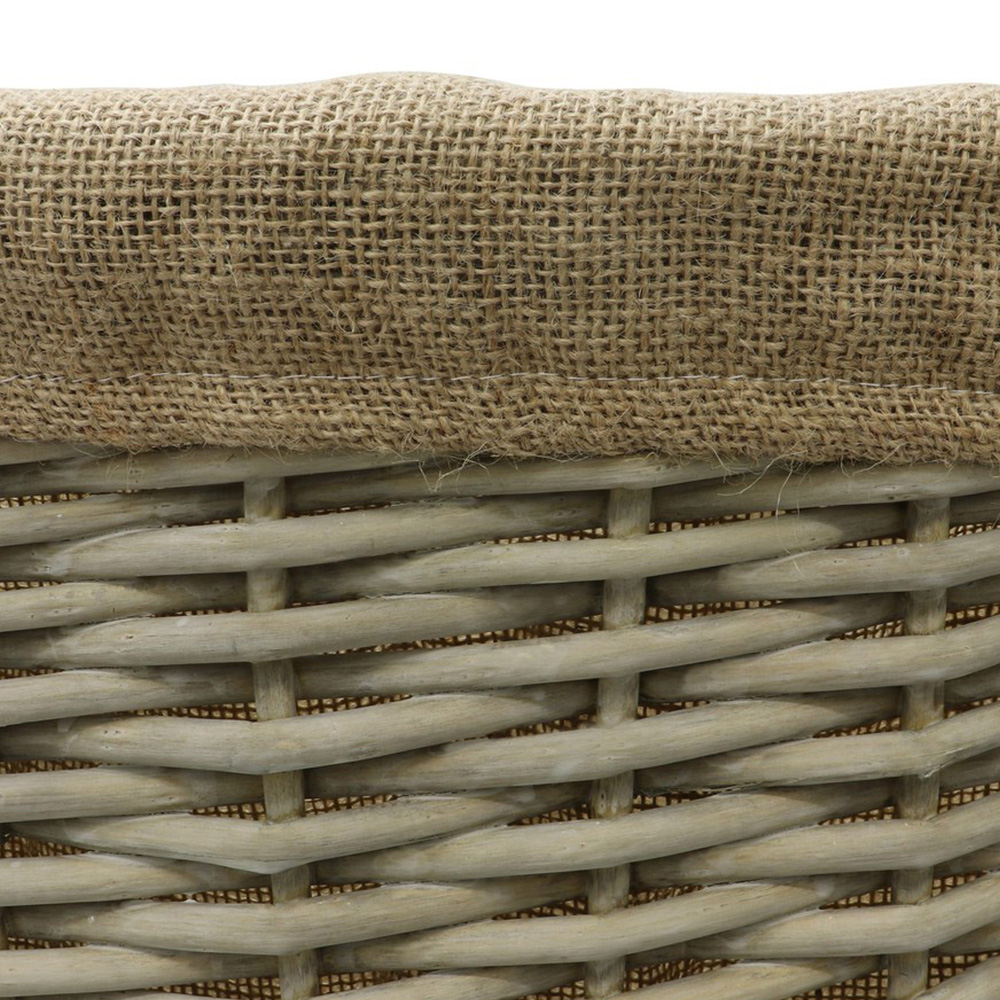 JVL Willow Antique Wash Log Basket with Rope Handles 46 x 57 x 47cm Image 6
