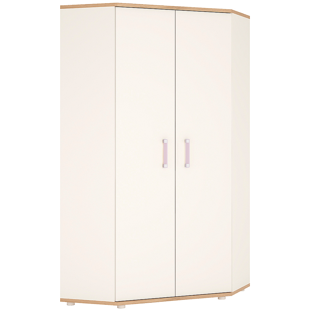 Florence 4KIDS Corner Wardrobe with Lilac Handles Image 2