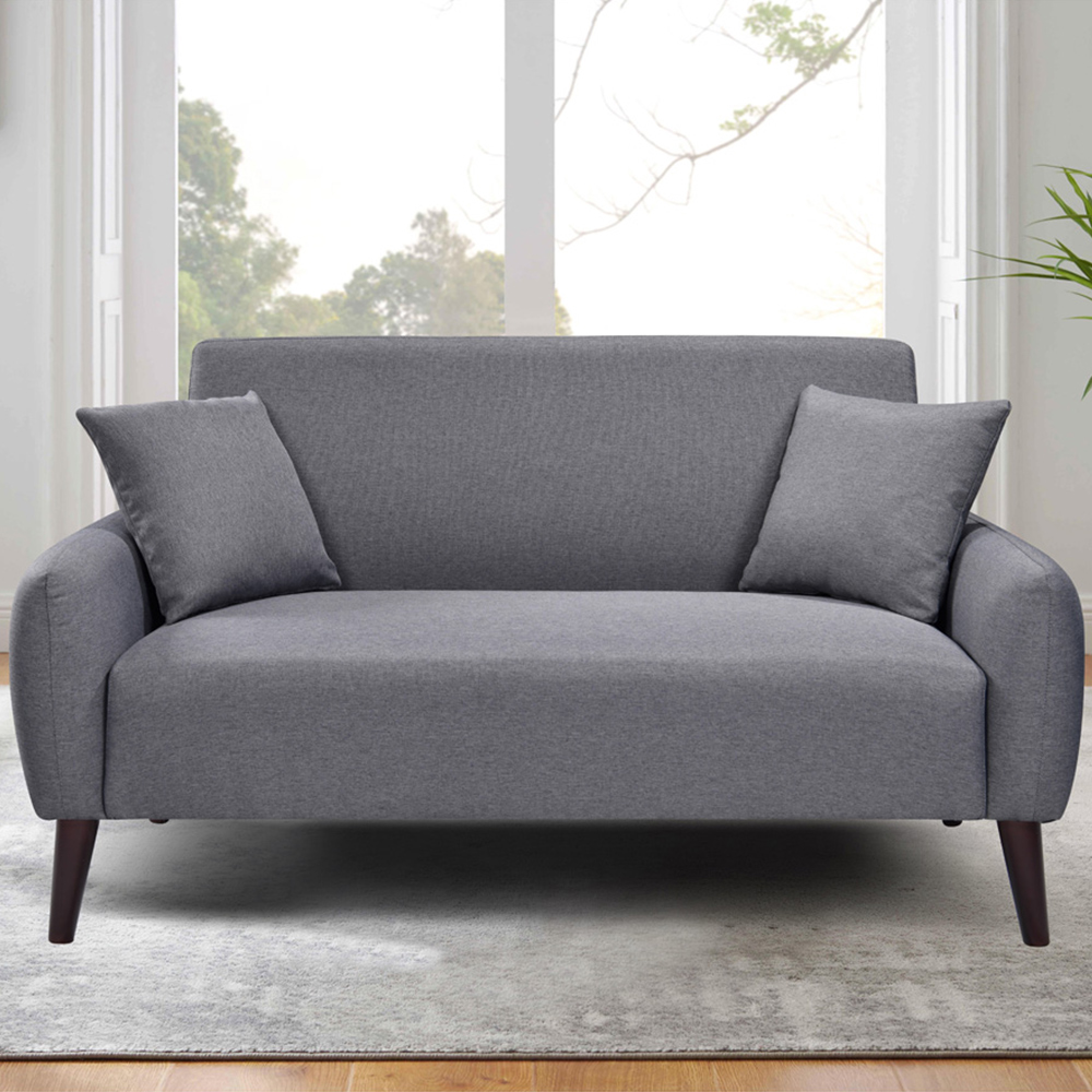 Brooklyn 2 Seater Grey Linen Sofa Image 1