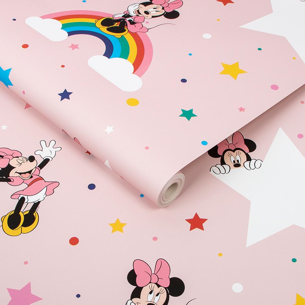 Disney Rainbow Minnie Pink Wallpaper Image 2