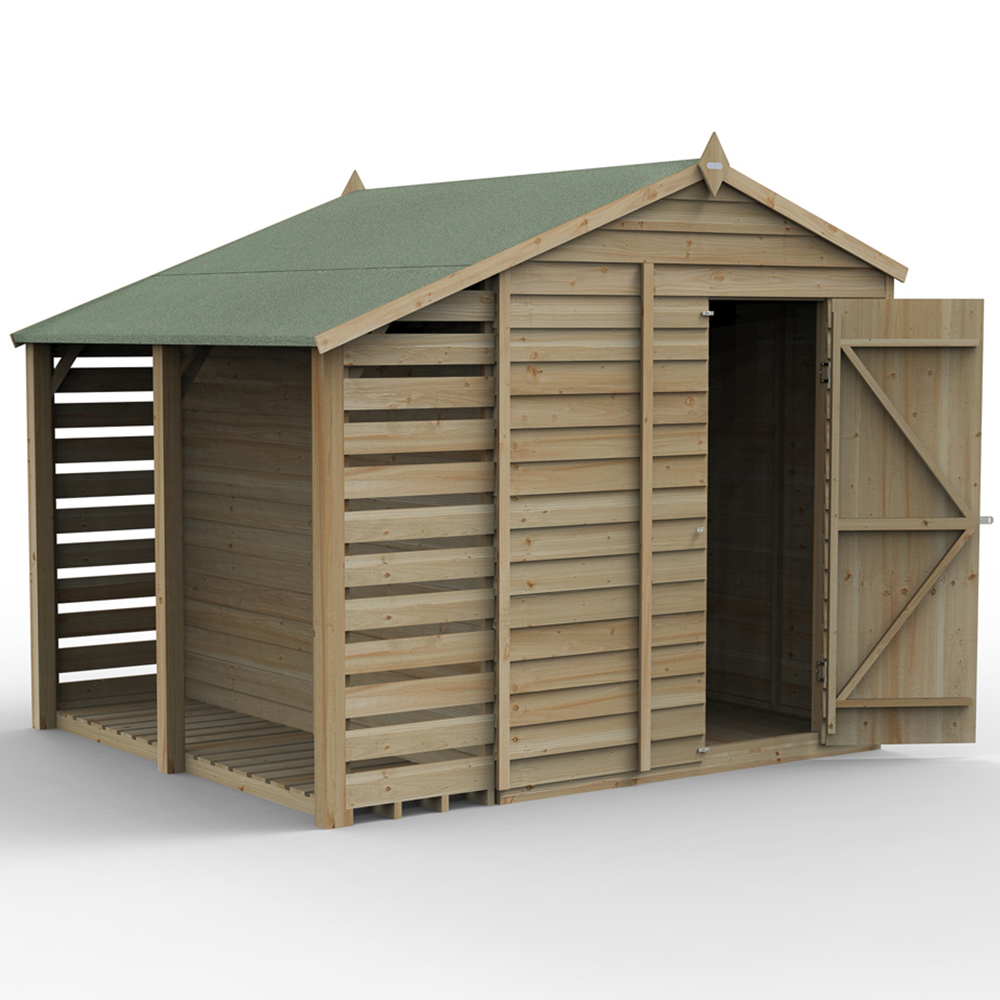 Forest Garden 4LIFE 6 x 8ft Single Door Lean To Apex Shed Image 3