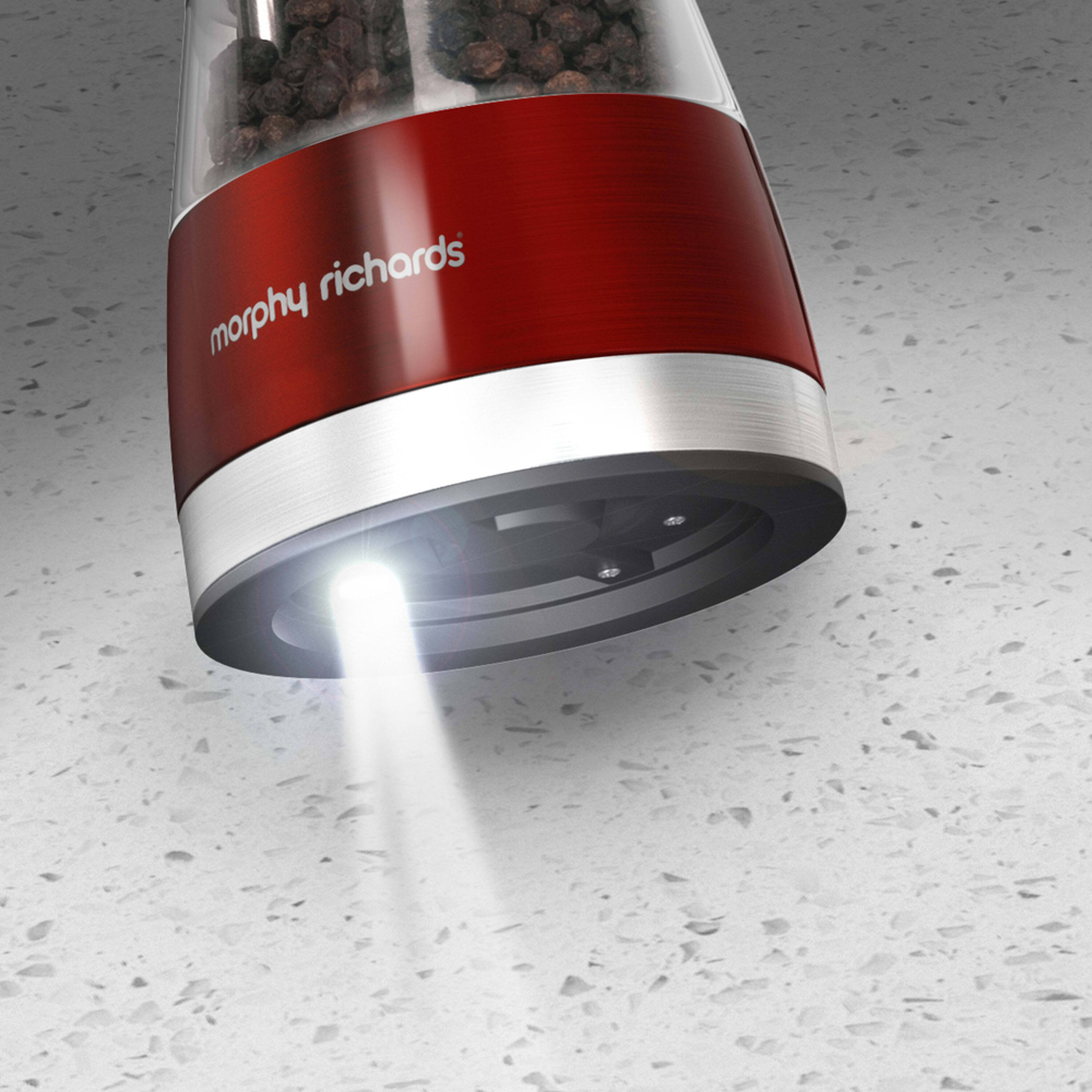 Morphy Richards Red Electronic Salt and Pepper Mill Image 4