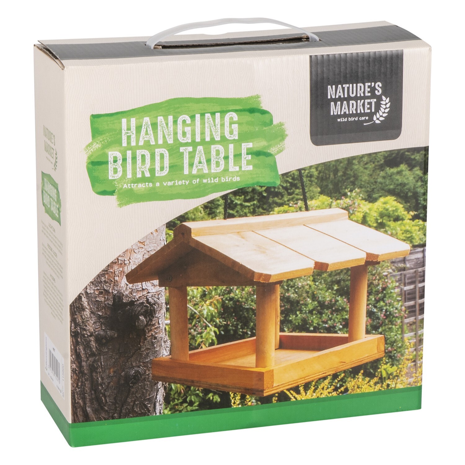 Nature's Market Wooden Hanging Bird Table Image 3