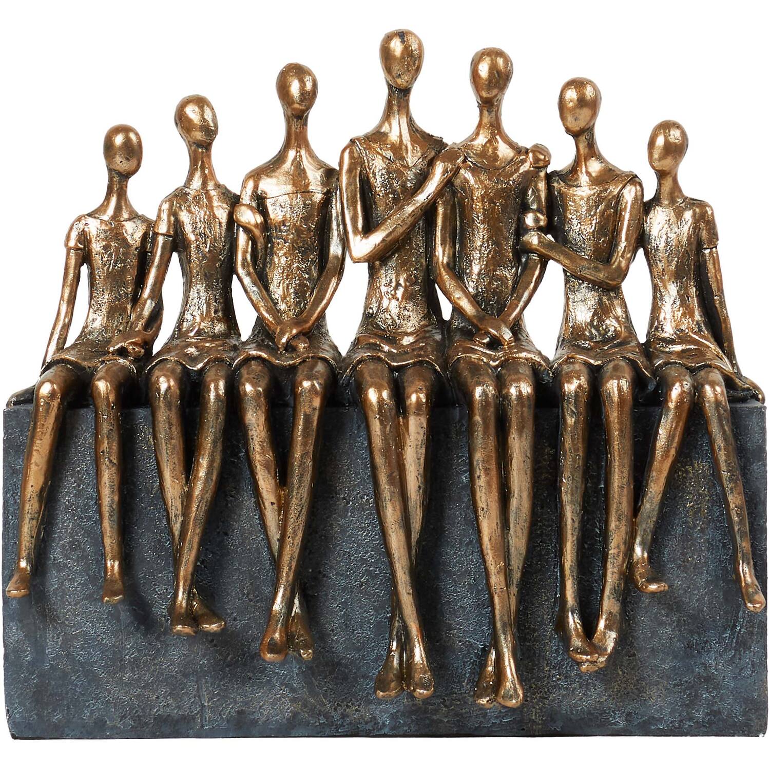 Bench Figures Ornament - Bronze Image 1