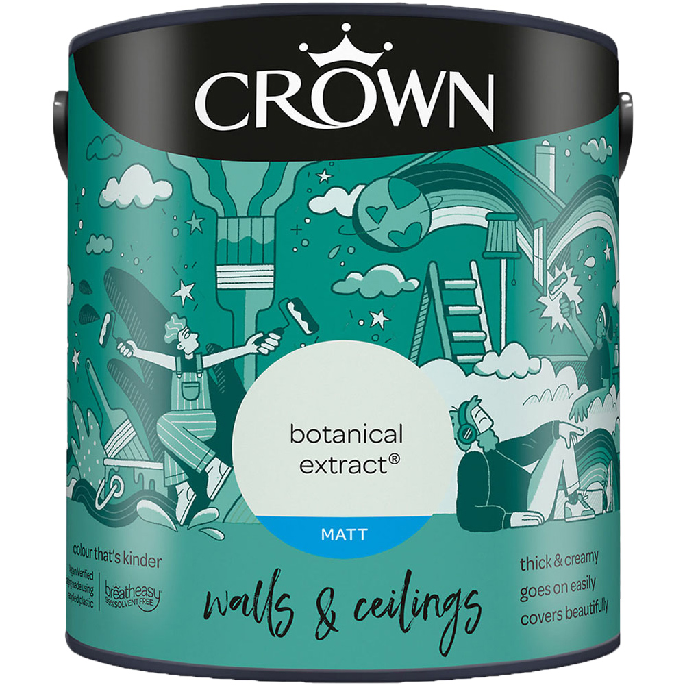 Crown Breatheasy Walls & Ceilings Botanical Extract Matt Emulsion Paint 2.5L Image 2