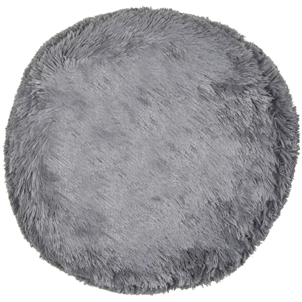My Home Charcoal Round Plush Bear Cushion Image 1